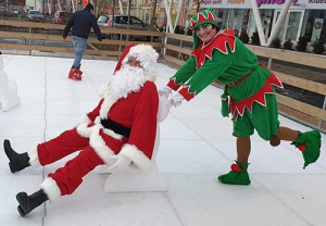 pere noel et lutin pour l'événement Noël chez Park avenue 